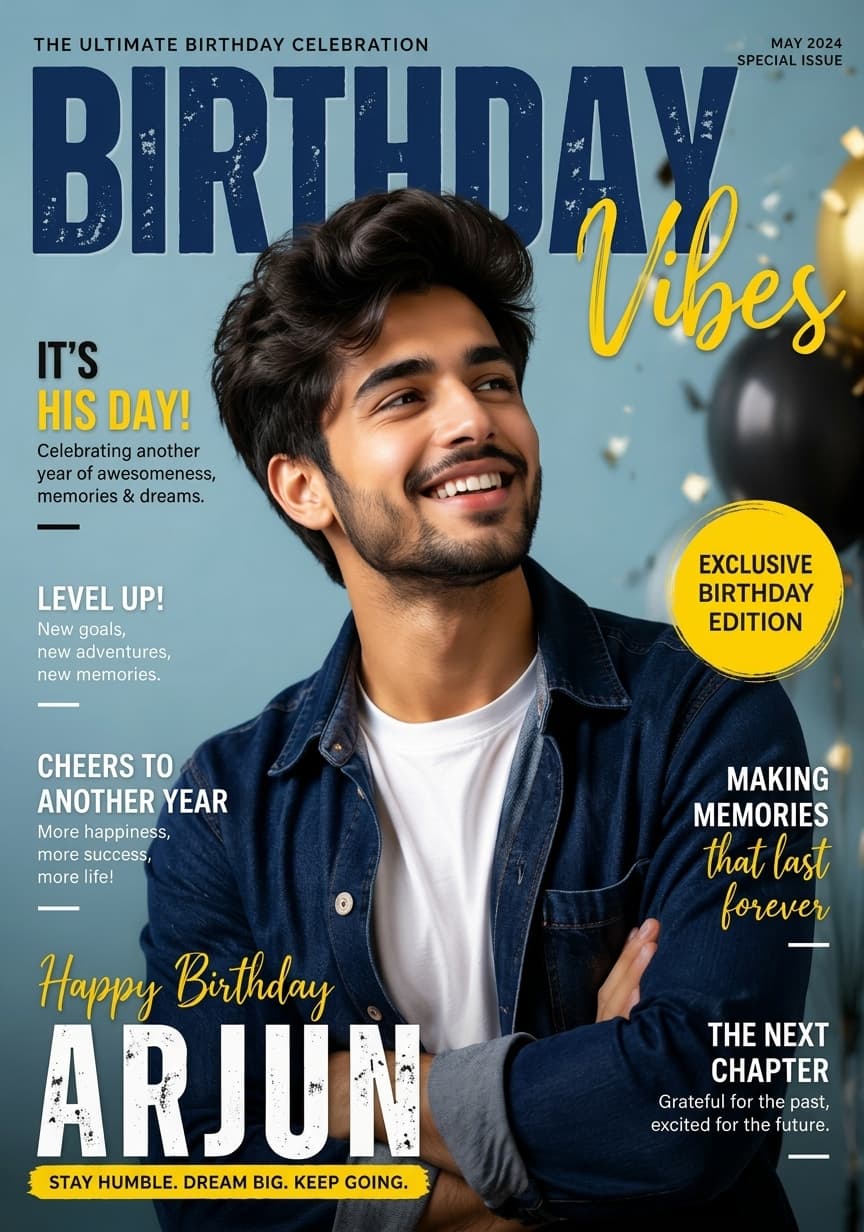 Birthday Vibes magazine cover